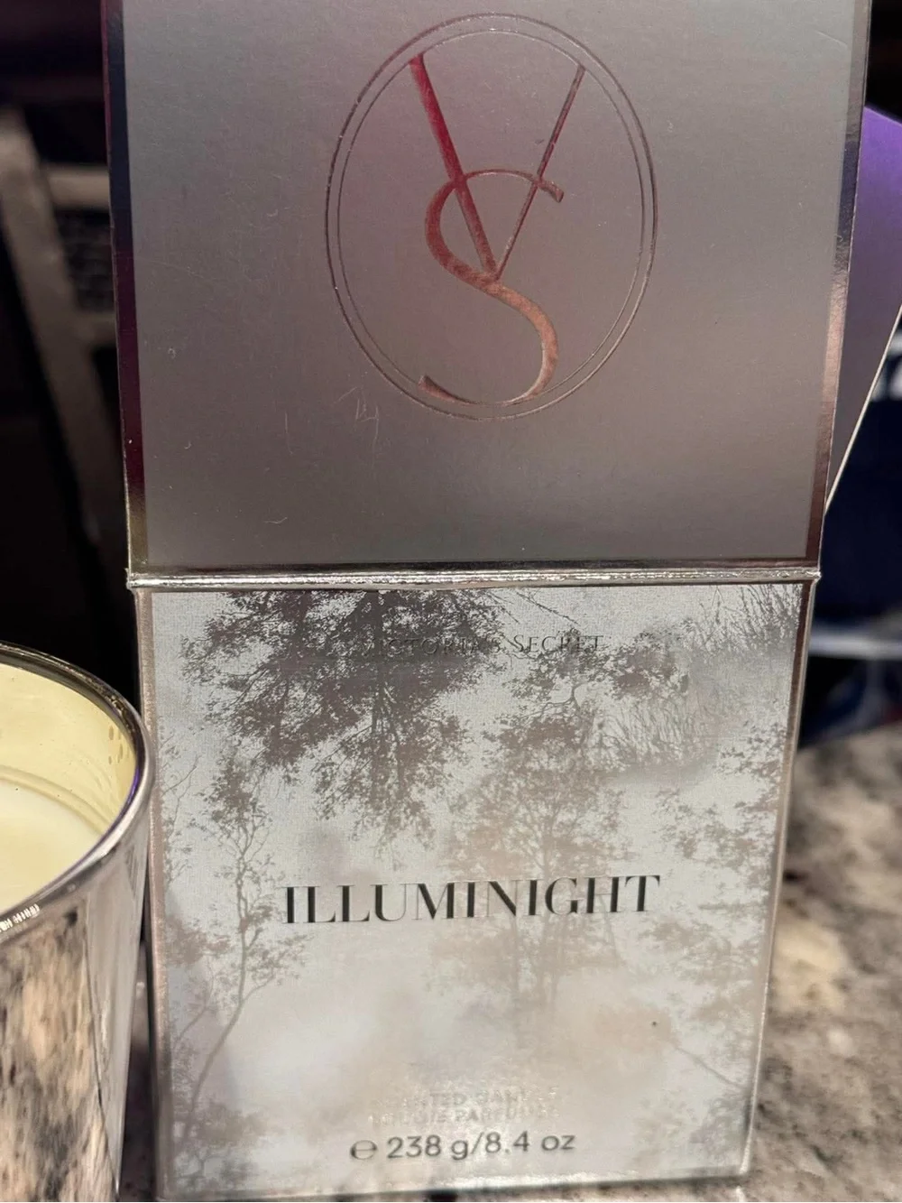 Victoria's Secret Illuminight Scented Candle - Cream & Gold Accent